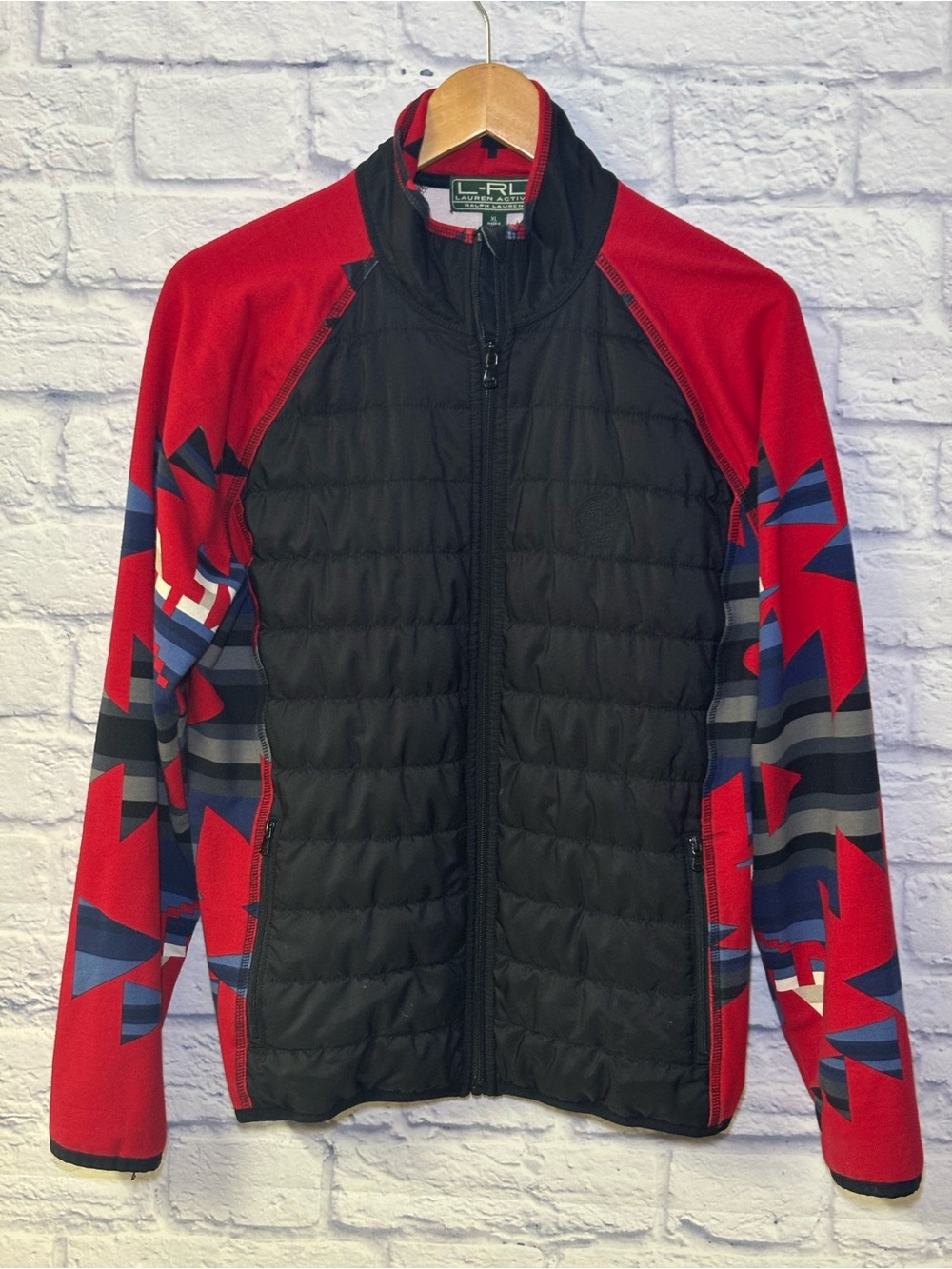 Lauren Ralph Lauren Active Puffer Fleece Jacket With Native Print Womens Size XL